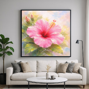 Hibisco Rosa - Arte de Estilo Pictórico