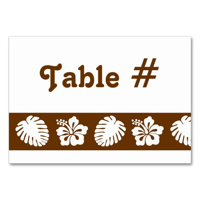 Hibisco tropical en tarjeta de mesa de chocolate (Anverso)