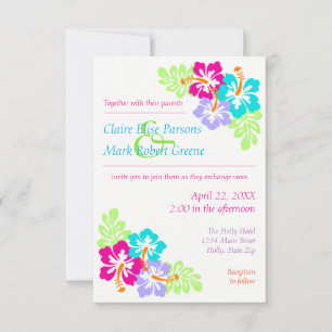 Hibisco Tropical - Invitación de Boda 3x5