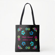 Hibisco Tropical Negro - Bolsa tote