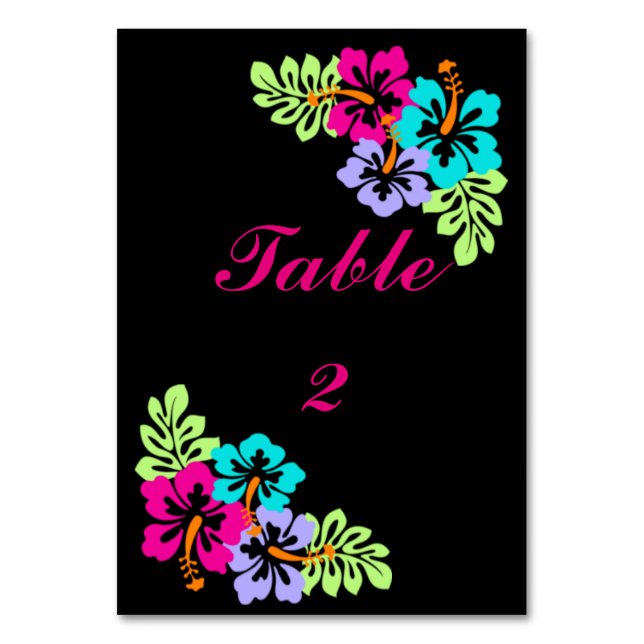 Hibisco Tropical - Tarjeta de mesa 3x5 (Reverso)