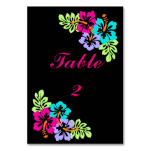 Hibisco Tropical - Tarjeta de mesa 3x5