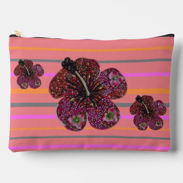 Hibiscus Beads Mosaic Hor. Bolsa de accesorios de  (Anverso)