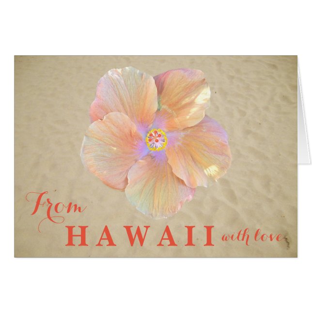 Hibiscus De Hawai Con Amor Flor Tropical (Anverso (Horizontal))