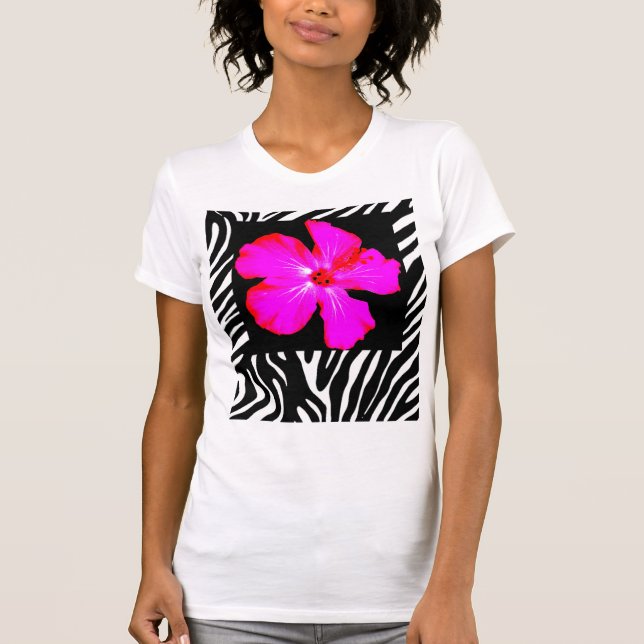 Hibiscus en Zebra Print Women's Tank Top (Anverso)