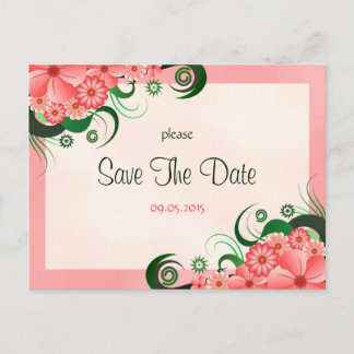 Hibiscus Floral Pink Personalizado Guardar Tarjeta