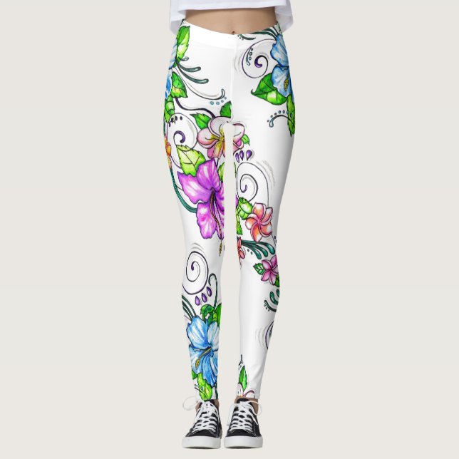 Hibiscus Flowers Leggings (Anverso)