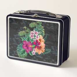 Hibiscus hawaiano y Monstera Retro Lunch Box