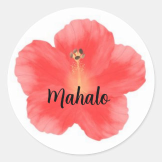 Hibiscus hawaii mahalo gracias pegatina