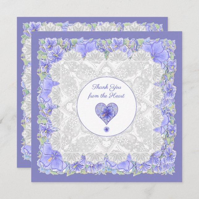 Hibiscus & lace BLUE (Anverso / Reverso)