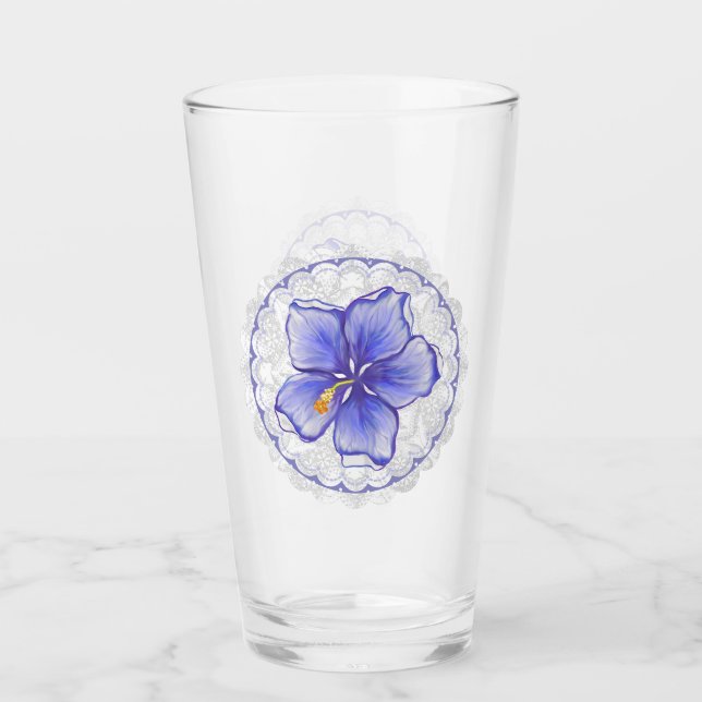 Hibiscus & lace BLUE (Anverso)