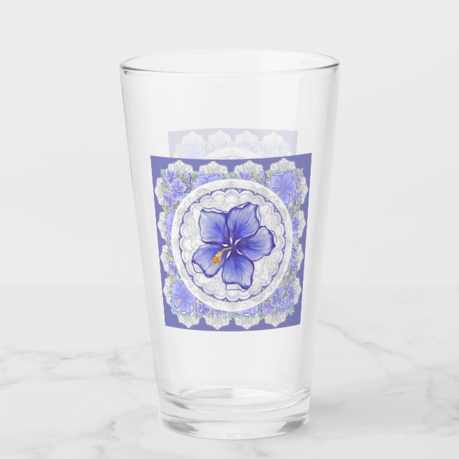 Hibiscus & lace BLUE (Anverso)