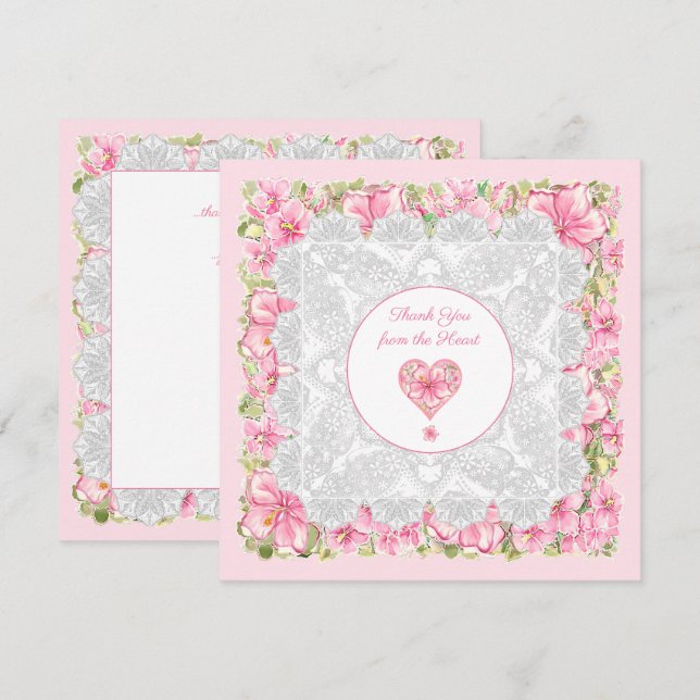 Hibiscus & lace PINK (Anverso / Reverso)