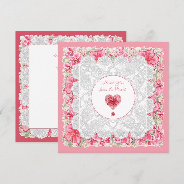 Hibiscus & lace RED (Anverso / Reverso)