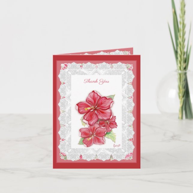 Hibiscus & lace RED (Anverso)
