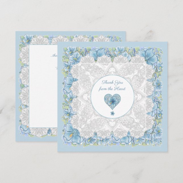 Hibiscus & lace TURQUOISE (Anverso / Reverso)