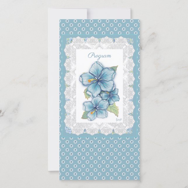 Hibiscus & lace TURQUOISE (Reverso)