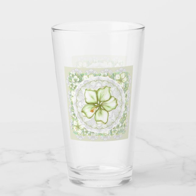 Hibiscus & lace WHITE (Anverso)