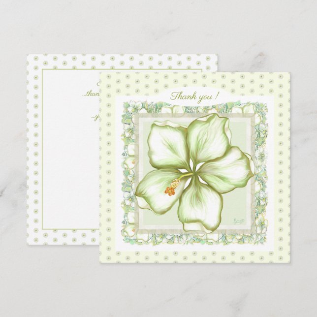 Hibiscus & lace WHITE (Anverso / Reverso)