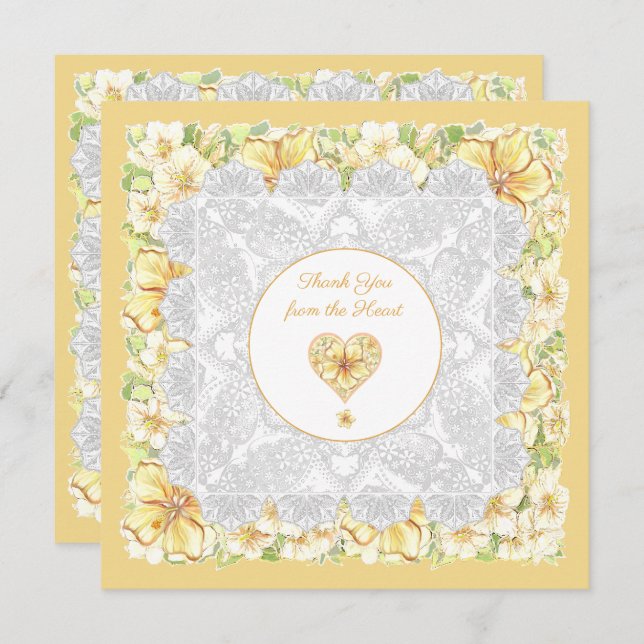 Hibiscus & lace YELLOW (Anverso / Reverso)