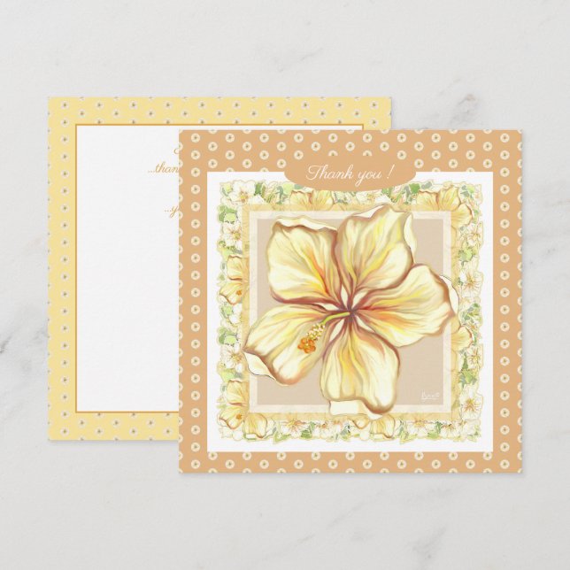 Hibiscus & lace YELLOW (Anverso / Reverso)