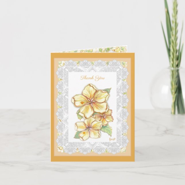 Hibiscus & lace YELLOW (Anverso)