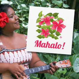 Hibiscus Mahalo rosado en Hawái - Tarjeta plana