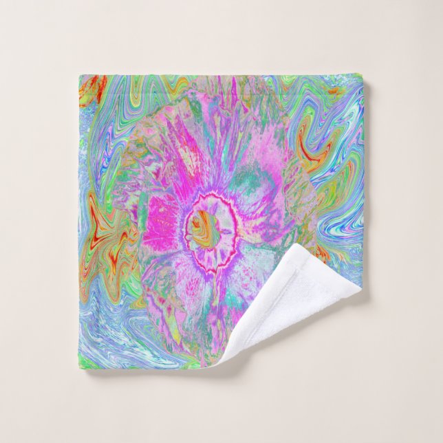 Hibiscus psicodélico de rosa caliente y ultraviole (Toallita)