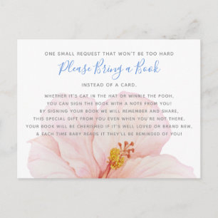 Hibiscus Tropical Baby Shower trae tarjeta de libr