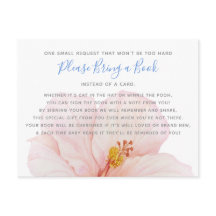 Hibiscus Tropical Baby Shower trae tarjeta de libr