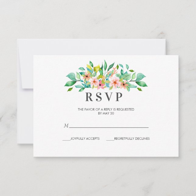 Hibiscus tropical | boda RSVP con (Anverso)