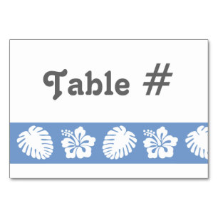 Hibiscus tropical en la tarjeta de mesa Periwinkle