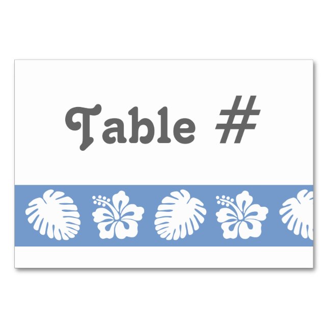 Hibiscus tropical en la tarjeta de mesa Periwinkle (Anverso)
