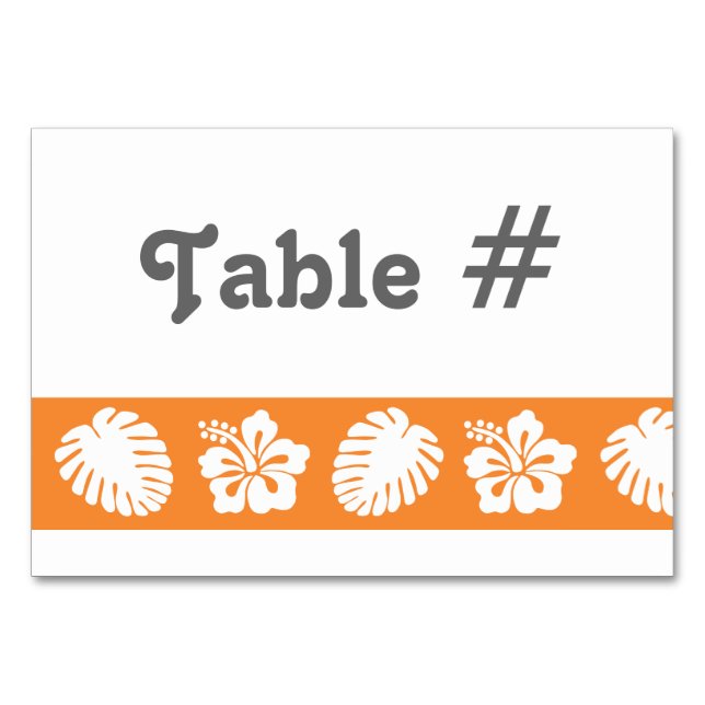 Hibiscus tropical en tarjeta de mesa Naranja (Anverso)