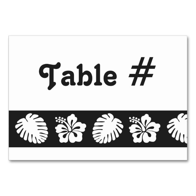 Hibiscus tropical en tarjeta de mesa negra (Anverso)