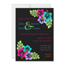 Hibiscus tropical - Invitación a la boda las 5 hor