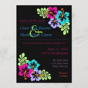 Hibiscus tropical - Invitación a la boda las 5 hor