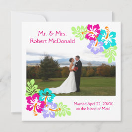 Hibiscus Tropical - Invitación Boda Cuadrada