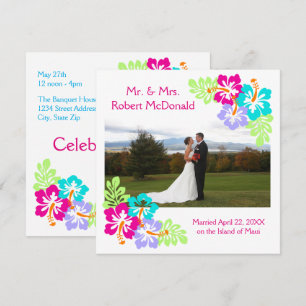 Hibiscus Tropical - Invitación Boda Cuadrada