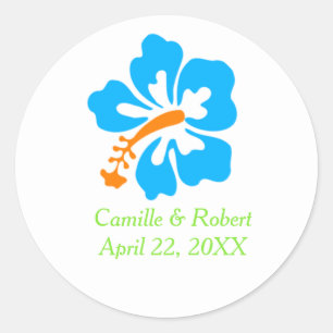 Hibiscus tropical - Pegatinas Bodas del círculo