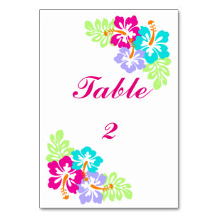 Hibiscus tropical - Tarjeta de mesa 3x5