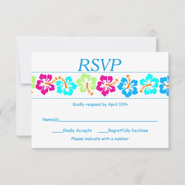Hibiscus tropical - Tarjeta RSVP (Anverso)