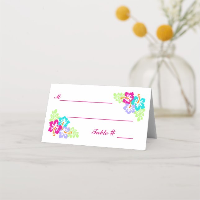 Hibiscus tropical - Tarjetas de Escort (Anverso)