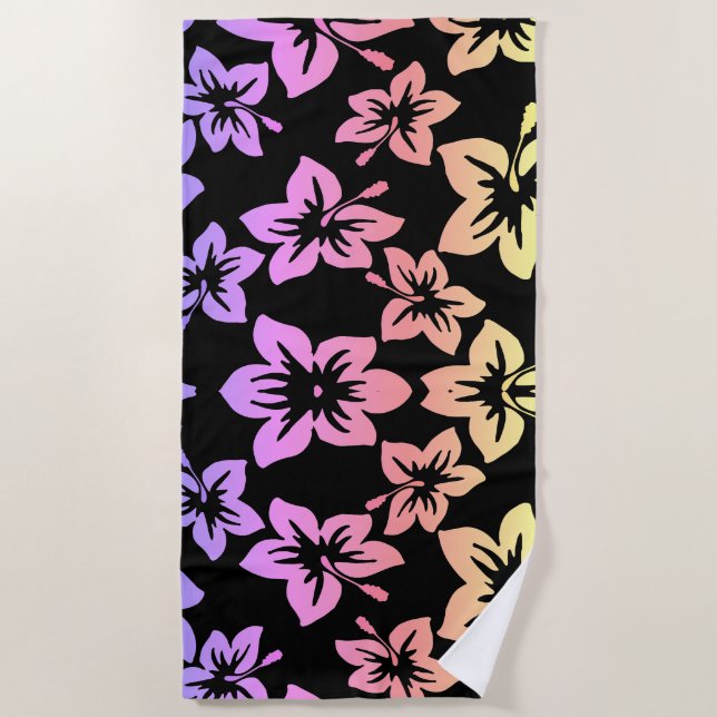 Hibiscus tropical | Toalla de playa de Ombre (Anverso)