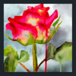 Híbrido Tea Rosa arte pop acuarela flor moderna<br><div class="desc">Un gran Rosa de té híbrido, vibrante y colorido, procedente de una pintura acuarela original del artista Sacha Grossel. Este rosa de estilo floral rosa rojo, crimson y amarillo está pintado en un estilo fluido moderno y está inspirado en el diseño del arte pop. Para los amantes de las flores...</div>
