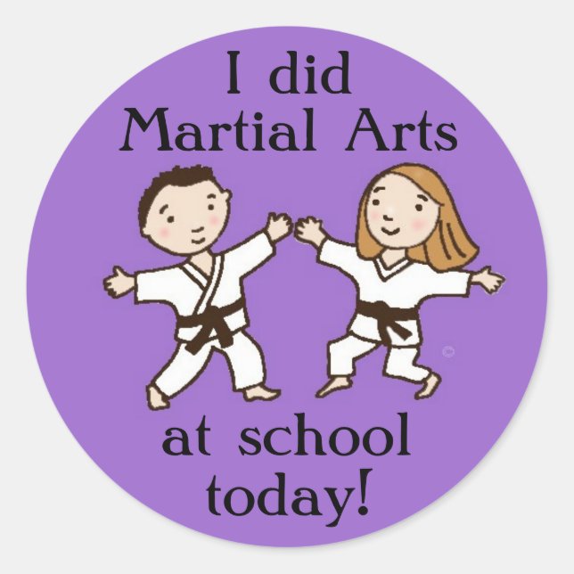 Hice artes marciales en la escuela de pegatinas de (Anverso)