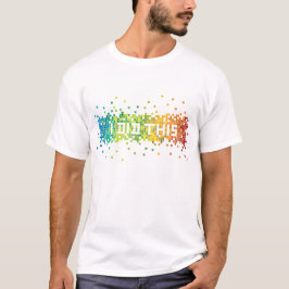 "Hice esta" camiseta de los pixeles (blanca)