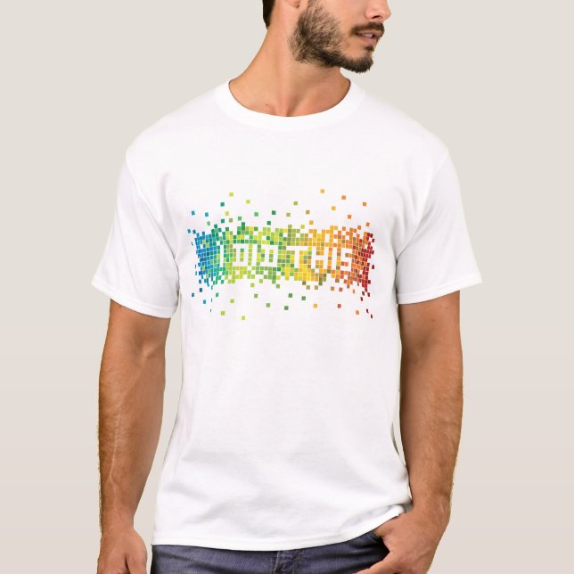"Hice esta" camiseta de los pixeles (blanca) (Anverso)