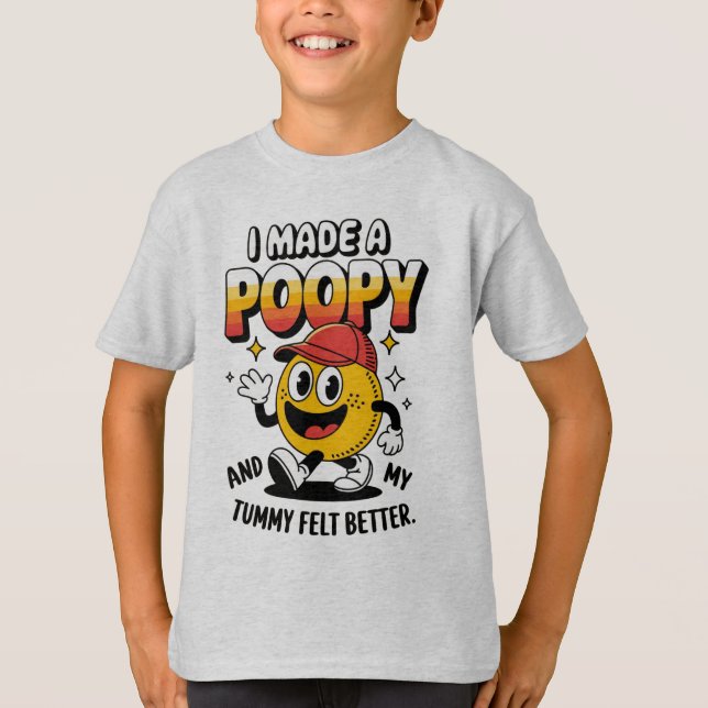 Hice una camiseta de poopia - Gracioso diseño retr (Anverso)
