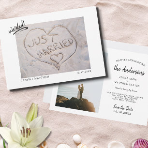 Hicimos Invitación de fotos en la playa recién cas